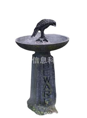 新品独树脂工艺品桌面摆件乌鸦抓骷颅寻食园艺装饰