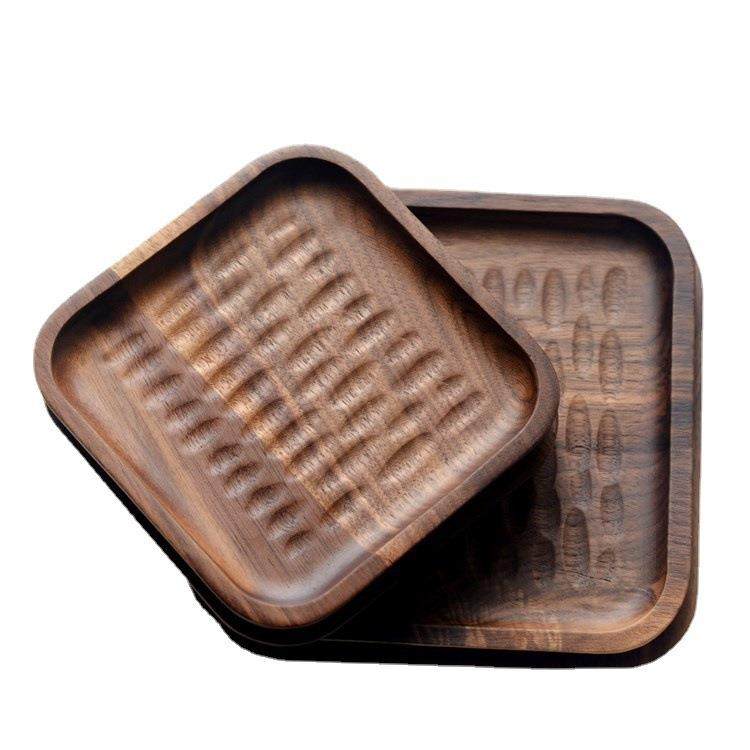 创意黑胡桃木盘子雕刻方形木盘干果盘零食盘子,餐饮具,盘,淘宝优惠券,粉丝福利购,淘宝优惠卷