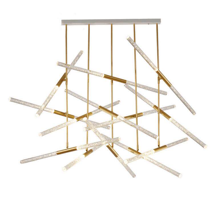 北欧简约后现代铁艺圆管工业风吊灯创意前台办公室吧台树杈吊灯