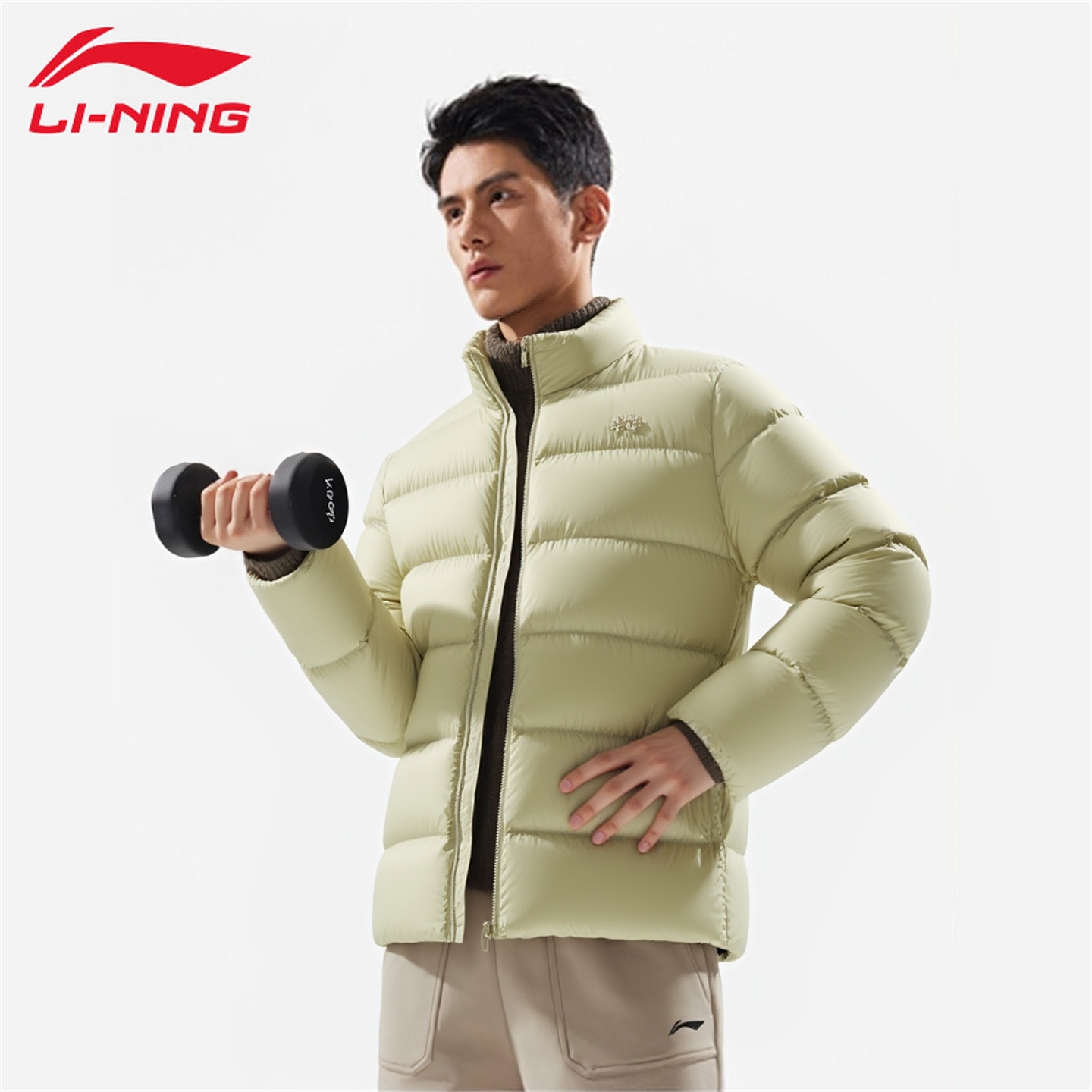 李宁中国色系列羽绒服男子冬季新款运动保暖外套休闲上衣AYMU353