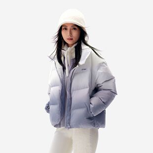 李宁女子短款羽绒服蓬松保暖防风百搭休闲潮流时尚显瘦运动外套