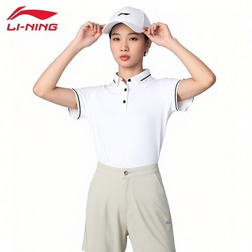 李宁短袖POLO衫女子夏季新款简约时尚亲肤透气翻领运动T恤APLU206