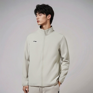 李宁立领开衫外套男子春秋休闲轻便加绒四面弹运动风衣男AFDT803