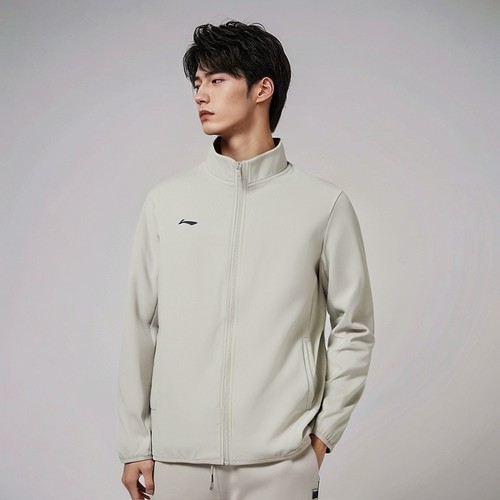 李宁立领开衫外套男子春秋休闲