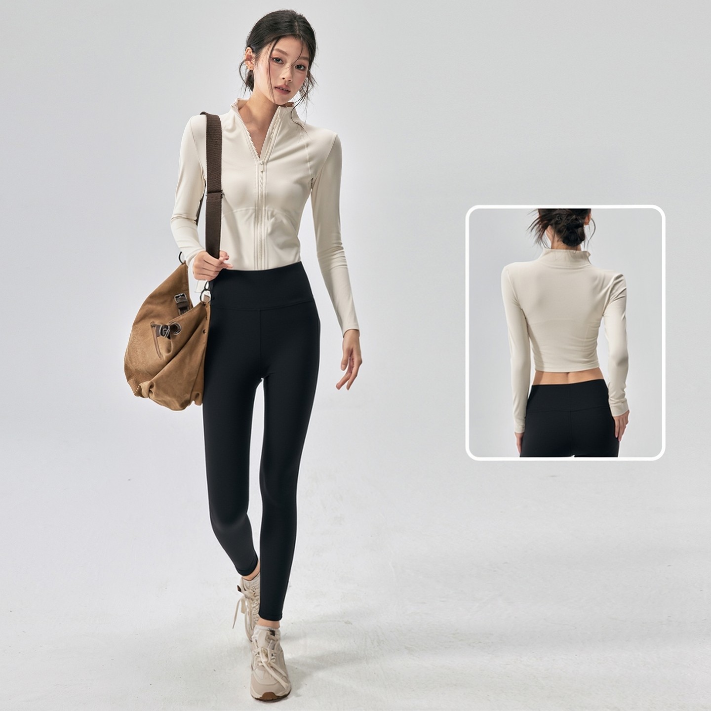 李宁瑜伽裤女子健身普拉提高腰提臀健身修身中度支撑紧身运动长裤