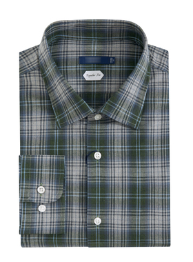 【意大利MONTI面料】吉家柔软磨毛纯棉衬衫休闲男士长袖格子衬衣