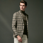 便西装 羊毛单西服男士 吉家秋冬磨毛厚款 柞蚕丝 诺悠翩雅面料