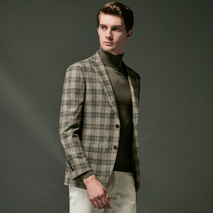 便西装 羊毛单西服男士 吉家秋冬磨毛厚款 柞蚕丝 诺悠翩雅面料