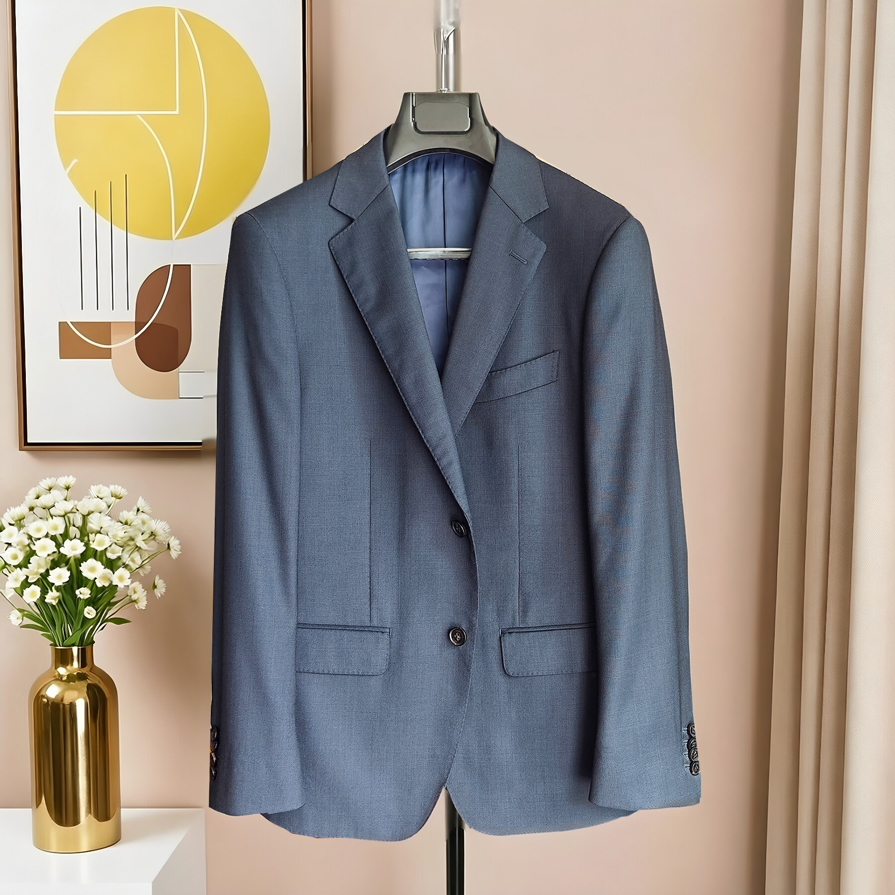 【诺悠翩雅130S面料】精纺纯羊毛西服套装男士高档西装外套