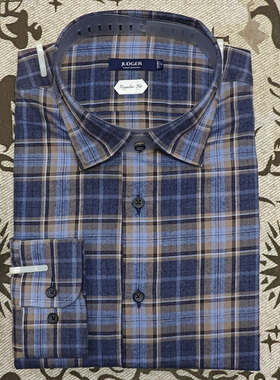 吉家柔软磨毛意大利Monti蒙蒂面料纯棉衬衫休闲男士长袖格子衬衣