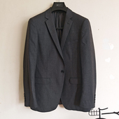 条纹西装 一粒扣商务休闲男士 断码 外套纯羊毛西服上衣 吉家