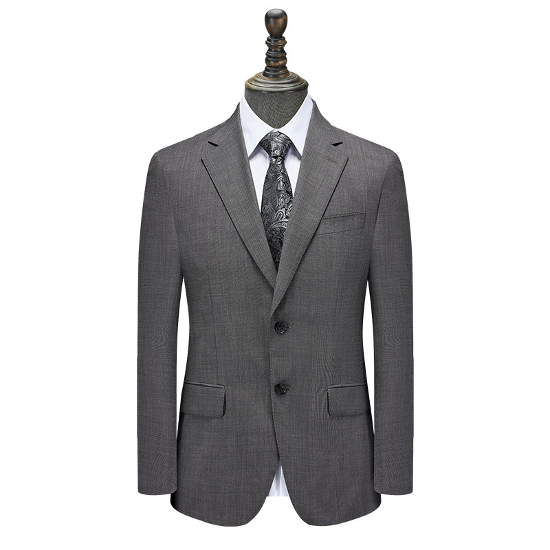 【羊毛&桑蚕丝】吉家商务男士时尚鸟眼纹单西装休闲毛料便西服