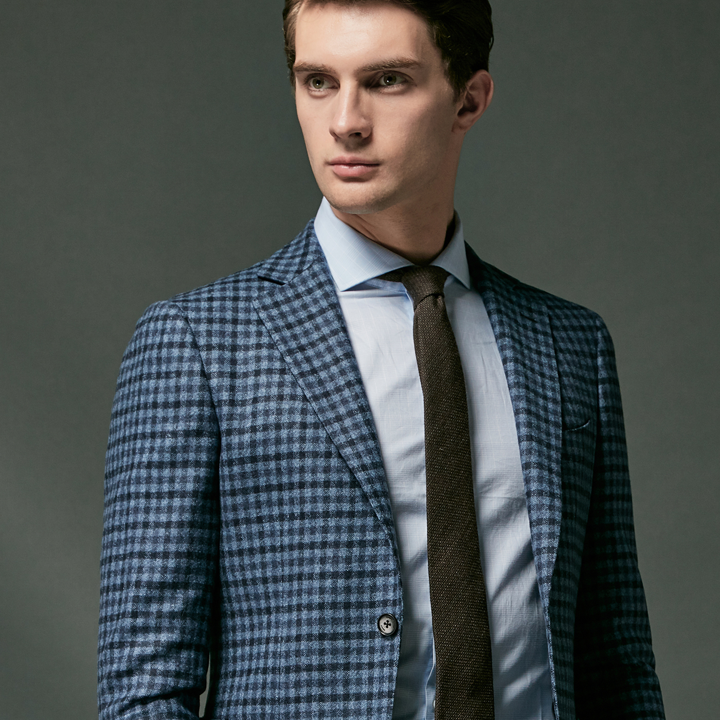 【意大利ANGELICO面料】吉牌磨毛厚款男士格子便西服纯羊毛单西装