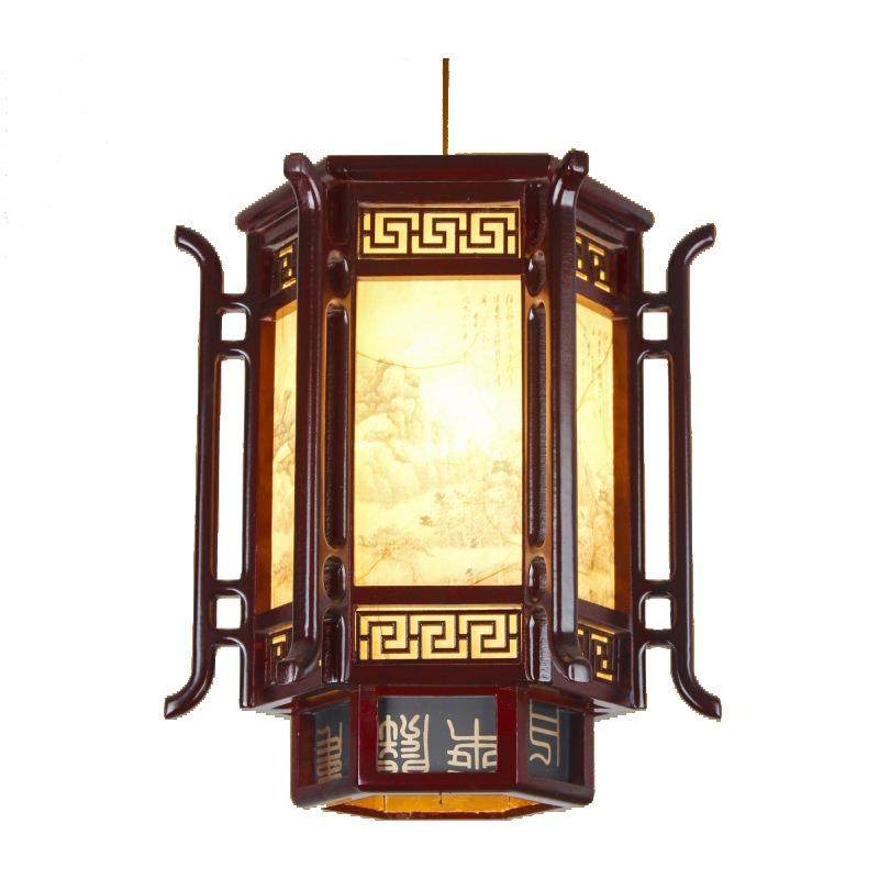 中式仿古灯笼吊灯实木古典宫灯屋檐走廊阳台茶楼餐厅户外装饰灯具