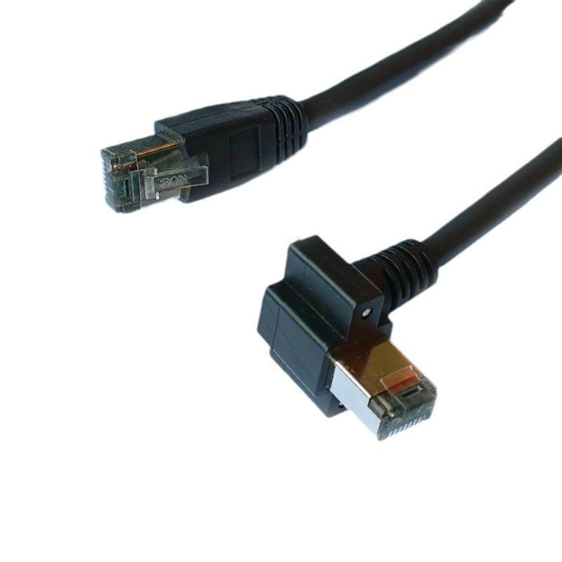 高柔超六类弯头千兆网线CAT6A镀金成品拖链线工程网络跳线