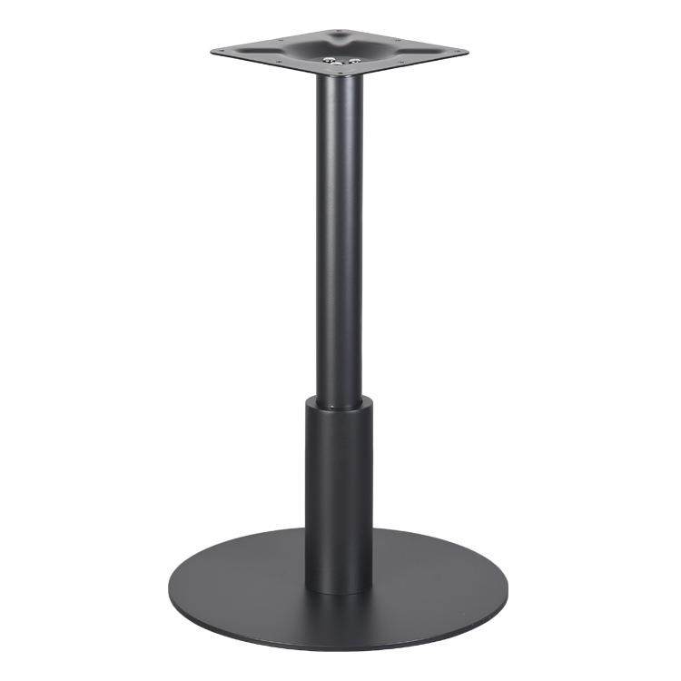 简约金属铁艺烤漆哑黑钢板圆方盘洽谈西餐咖啡餐台脚桌腿支架底座