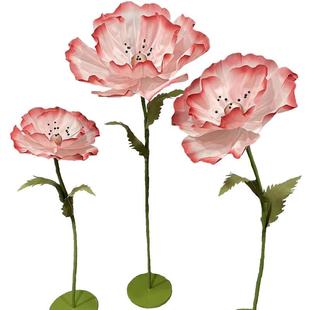 巨型花束大号虞美人纸花橱窗布置装饰打卡摆件仿真假花婚礼道具花