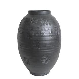 大号黑色月亮罐景德镇陶瓷花瓶摆件侘寂中式日式插花器皿花器民宿