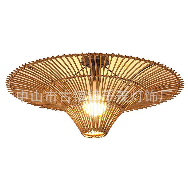 藤艺吊灯中式民宿客厅房间灯复古咖啡厅餐厅灯日式侘寂风藤编灯具,家装灯饰光源,智能吊灯,淘宝优惠券,粉丝福利购,淘宝优惠卷