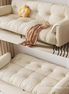 沙发床一体折叠两用型EDN2502新款单沙发奶油风户情侣直小排沙发