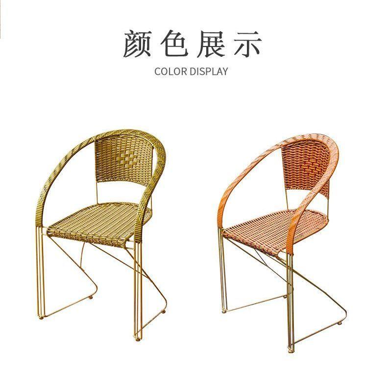 f无品牌/c仿藤编制靠背洗家用休闲儿简约阳台童成人凳子藤编椅小