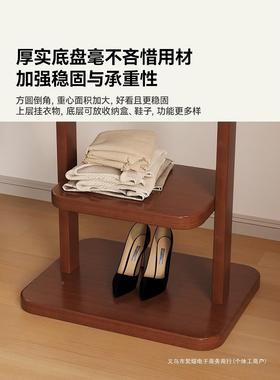 实木落挂衣架地卧室家用衣OVS帽架中房间小简型易床边式挂衣服的