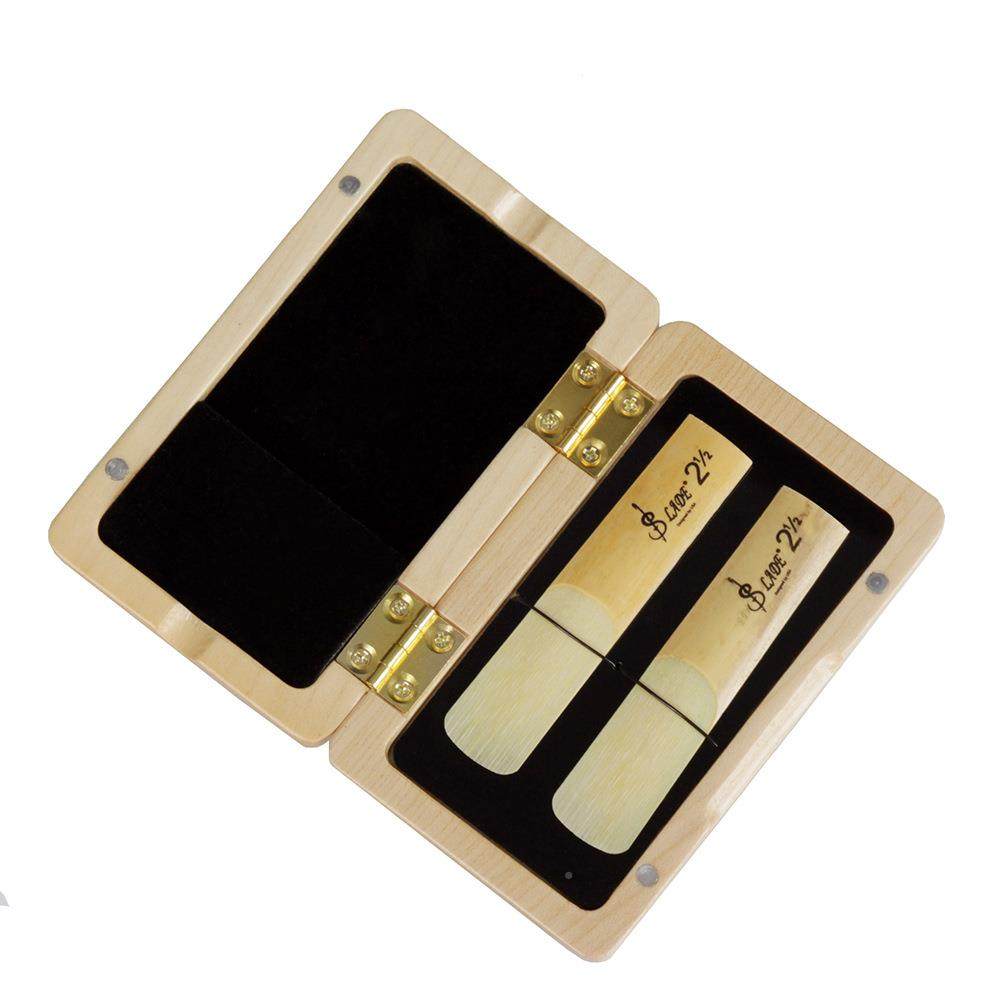 高档萨胡克斯实木片哨盒黑桃木黑管哨片无品牌/收纳2支装乐器配盒