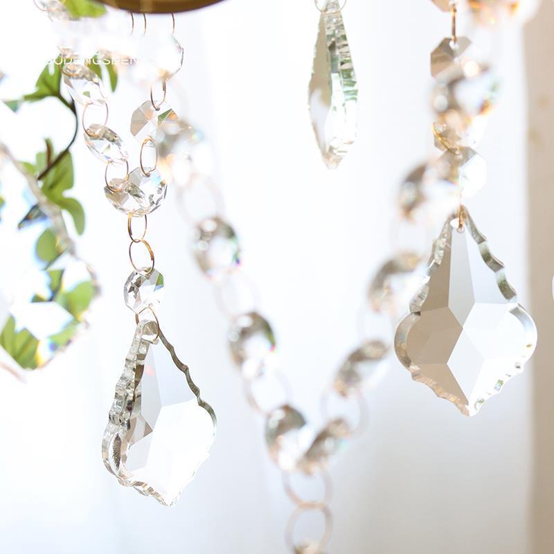 厅奢洛尼餐中古美式蜡烛卧小吊灯法式宫廷房间室客厅CLI全铜水晶