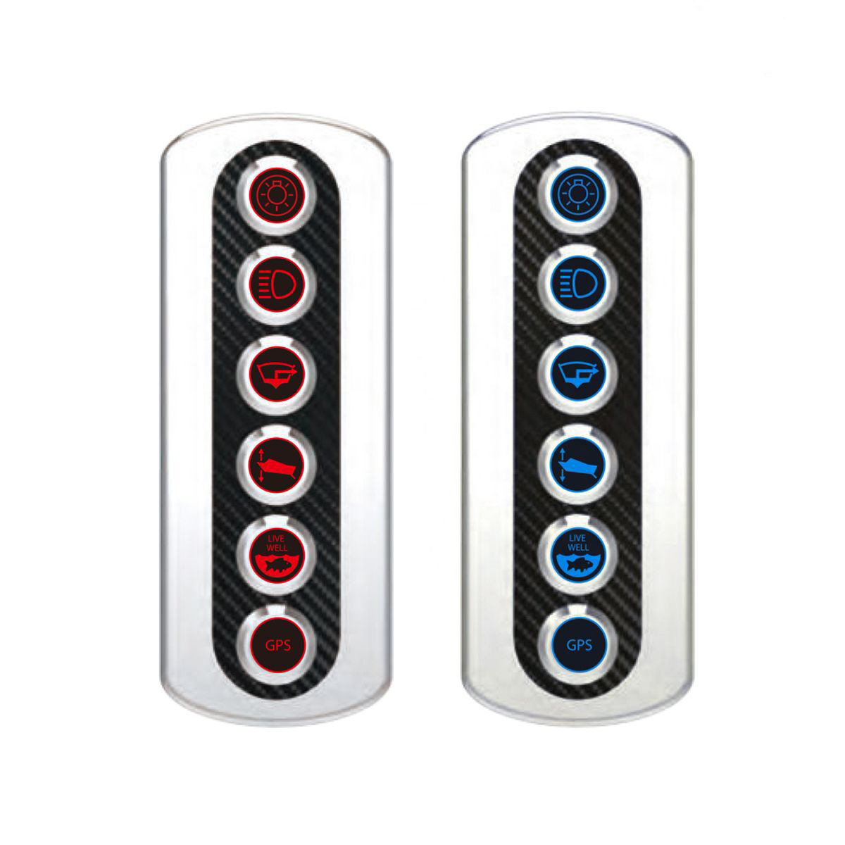 6位炭纤维面板开关12V/20A
