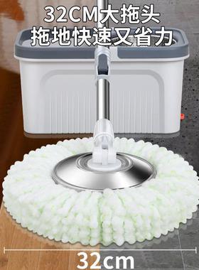 旋转拖拖把家用免手地洗省力跑车把木板懒人网红拖DUQ水拖吸布桶