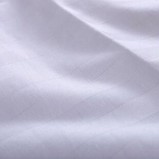 宾馆旅店四件套三缎纹条白色AQN条涤棉加套密床单被套枕套件罗加