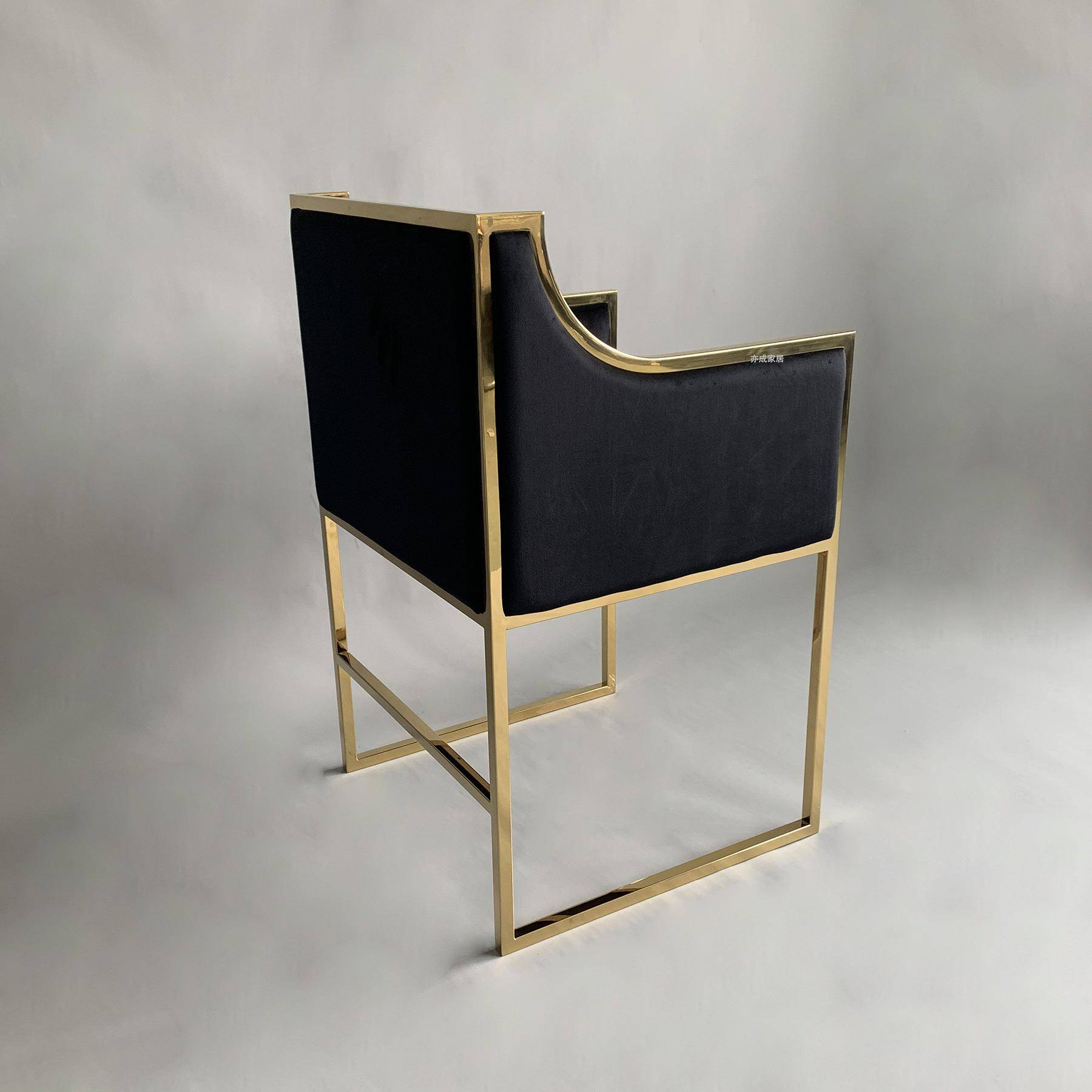 后代轻不锈钢简约餐椅/软装设计美式家具/别M334墅华样奢板房奢现