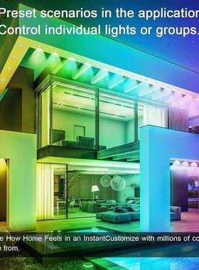 户外屋檐灯爆外款LEAD智无品牌/能防水PRGB七彩P控制户屋檐灯亮化