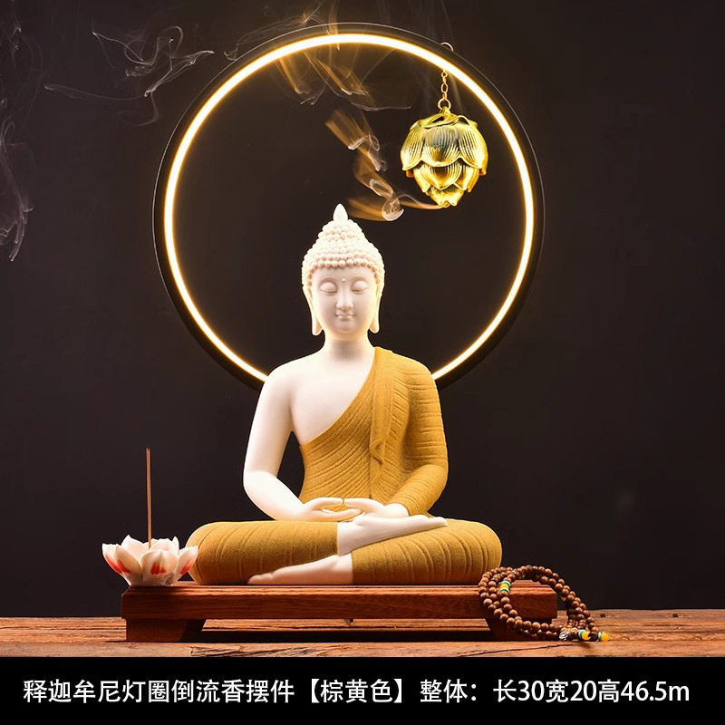 大号陶瓷释迦摩尼像如来阿弥陀佛泰国佛家居客厅玄关装饰品灯饰