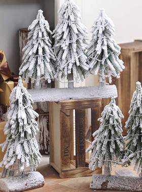 布店圣诞节装饰桌面摆件迷你小圣诞树铺装饰场景置创圣20049意诞