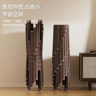 轻奢风特厚料凳子椅家用可加叠放餐桌高圆风车75741板凳厚家庭备