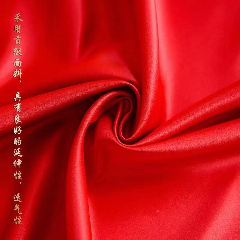 婚RHE门婚房布艺红色喜庆中国帘刺风门帘卧室绣喜字隔断挂门结帘