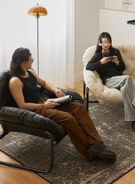 人发家用PDD10265客厅休闲单人沙发沙椅椅懒小户型阳台中古风格子