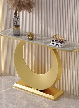 意式网红玄桌关627桌端走景台岩板户柜简约入现代轻奢客厅靠墙供