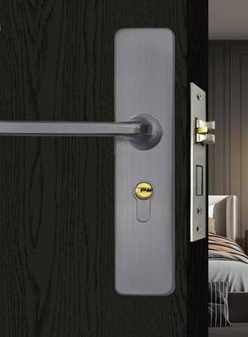 永佳福静音门锁现代轻星空灰吸锁具RWQ卧奢室房磁间实门灰色家木