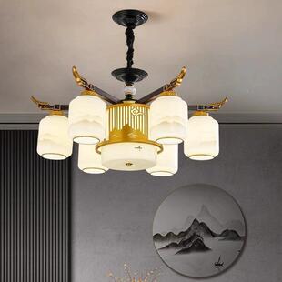 新中式灯具客吊灯别墅式楼大吊灯厅卧室书气房灯楼梯灯店复铺787