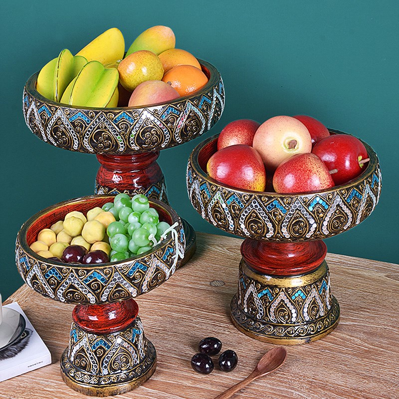 速发泰国脚佛贡盘供前供果盘佛桌供奉高供佛盘摆件泰式供果水果盘