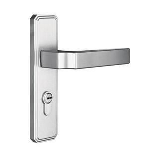 铝合金平开门锁卫生间氧化铝门把手110孔距黑色单舌有框门执手锁