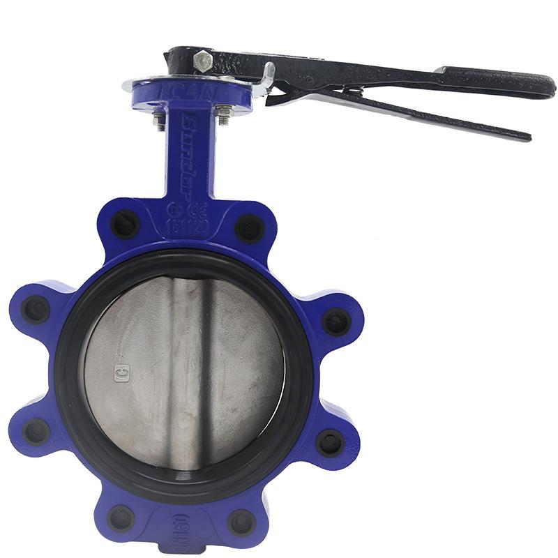 凸耳蝶阀LT蝶D71X-10Q橡L0胶密封蝶阀铸铁T碟阀手柄对夹式阀DN10