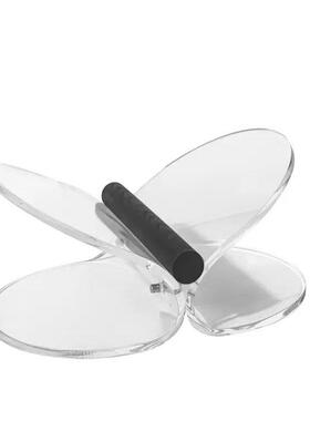 现代简约创意蝴蝶外形透明杂志架样板间售楼处书房客厅桌面摆件