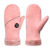 新款 户外保暖发热手套女智能充电加热手套加绒厚电热手套 冬季