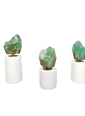 北欧轻奢家居饰品电视柜桌摆件大理石天然晶石艺术工艺品书柜摆设