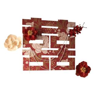 婚房布置套装 饰拉花女方卧室房间床头背景墙喜字结婚礼用品 新房装