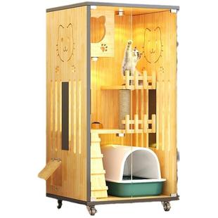 实木猫别墅宠物木质小型猫舍大型猫屋家用双层全封闭猫别墅高品质