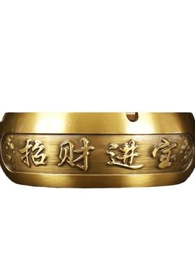 烟灰缸纯黄铜创意摆件铜器复古五虎万字纹工艺品龙凤呈祥摆件礼品